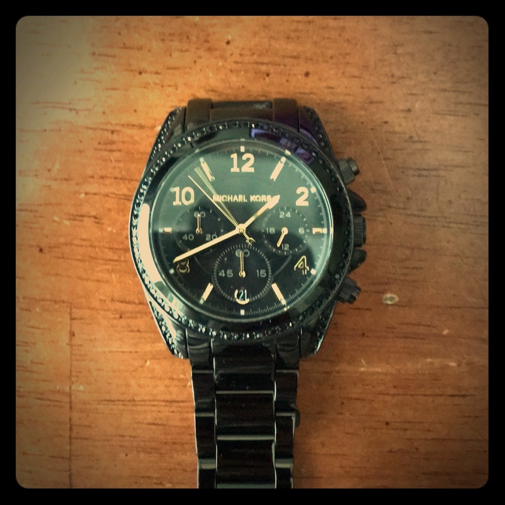 Michael Kors Black and Gold Watch
